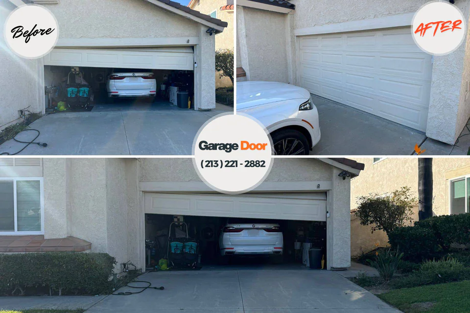 Before and after: garage door repair Seaside Park, NJ